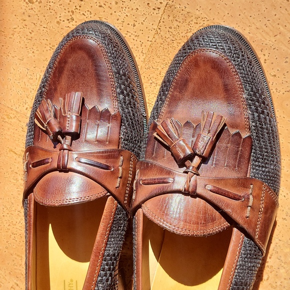 Black and Brown Johnston and Murphy Italian Loafers - Picture 2 of 9